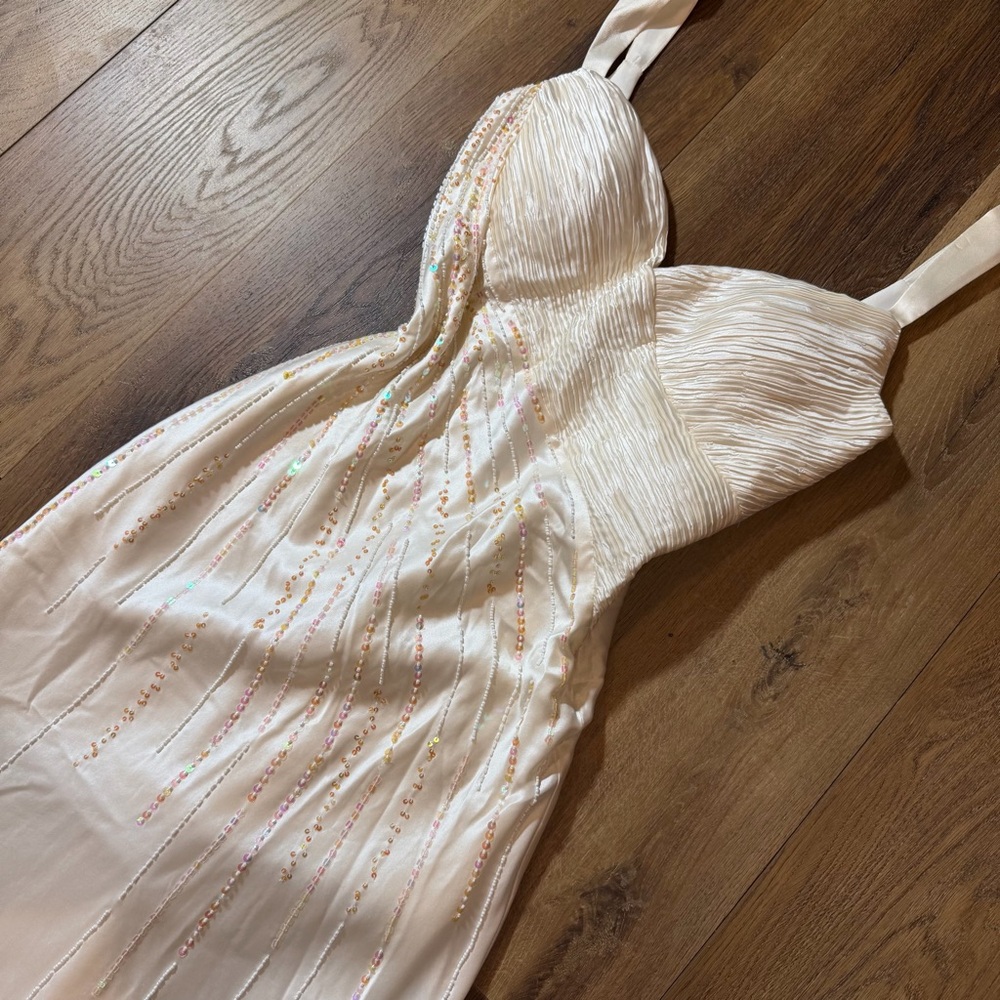 Vintage 100% Silk Beaded Dress Vintage Wedding Dress Vintage Beaded Dress Fairy